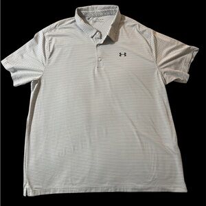 Under Armour 3XL Men's Striped Polo Shirt - Gray